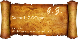 Garami Zágon névjegykártya